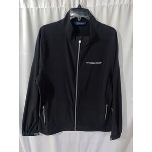 Peter Millar Crown Crafted Contour Jacket Men's Large Black Full Zip LOGO